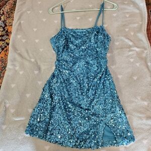 Sparkling Blue Sequin Dress